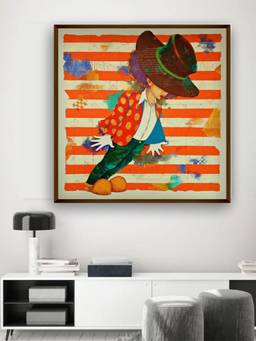 The Art House - Clown Illustration Framed Wall Art
