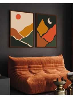 The Art House - Landscape Minimalist Framed Wall Art (Pack of 2)