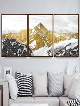 The Art House - Mountain Landscape Framed Wall Art (Pack of 3)