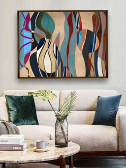 The Art House - Colourful Waves Framed Wall Art