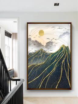 The Art House - Landscape Mountain Landscape Framed Wall Art