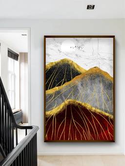 The Art House - Landscape Mountain Landscape Framed Wall Art
