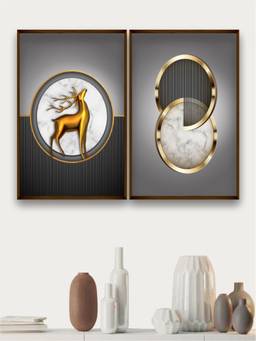 The Art House - Geometric Framed Wall Art (Pack of 2)