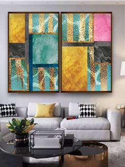 The Art House - Geometric Framed Wall Art (Pack of 2)