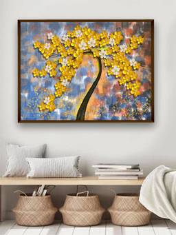 The Art House - Golden Blossom Framed Wall Art