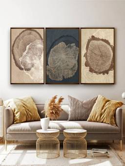 The Art House - Slice Piece Framed Wall Art (Pack of 3)
