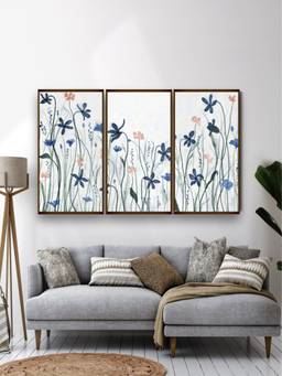 The Art House - Botanical Floral Watercolour Framed Wall Art (Pack of 3)
