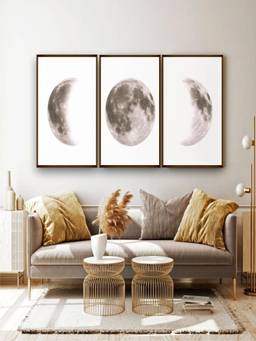 The Art House - Celestial Phases Framed Wall Art (Pack of 3)