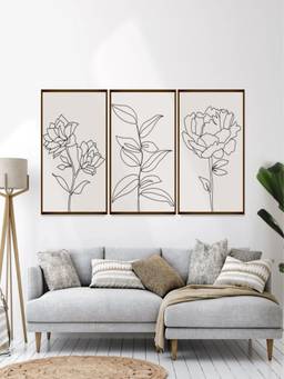 The Art House - Botanical Minimalist Framed Wall Art (Pack of 3)