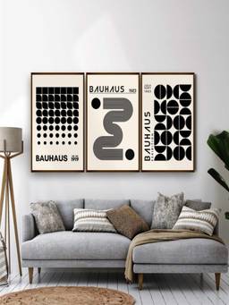 The Art House - Minimalist Geometric Framed Wall Art (Pack of 3)
