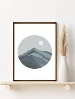 The Art House - Mountain Landscape Minimalist Framed Wall Art