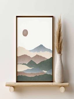 The Art House - Landscape Mountain Landscape Framed Wall Art