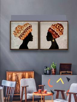 The Art House - African Woman Framed Wall Art (Pack of 2)