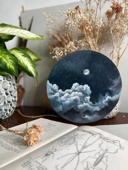 The Art House - Round Night Framed Wall Art