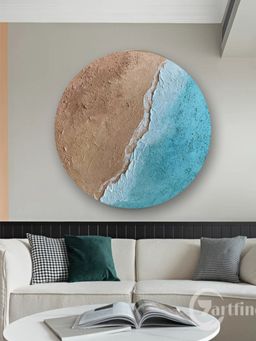 The Art House - Textured Round Framed Wall Art