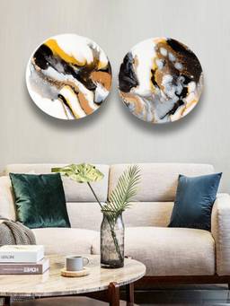 The Art House - Round Framed Wall Art (Pack of 2)