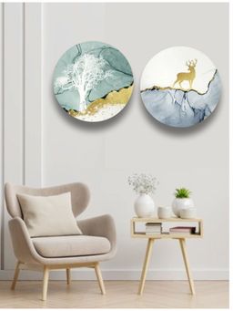 The Art House - Round Framed Wall Art (Pack of 2)
