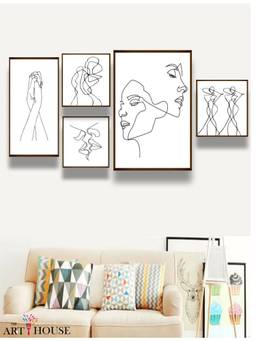 The Art House - Minimalist Framed Wall Art (Pack of 5)