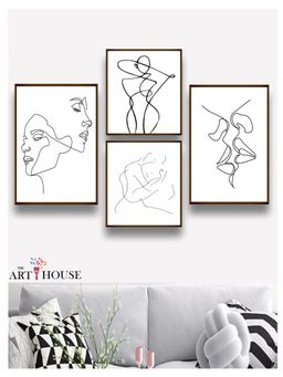 The Art House - Decorative Framed Wall Art (Pack of 4)