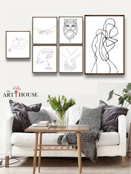 The Art House - Minimalist Framed Wall Art (Pack of 6)
