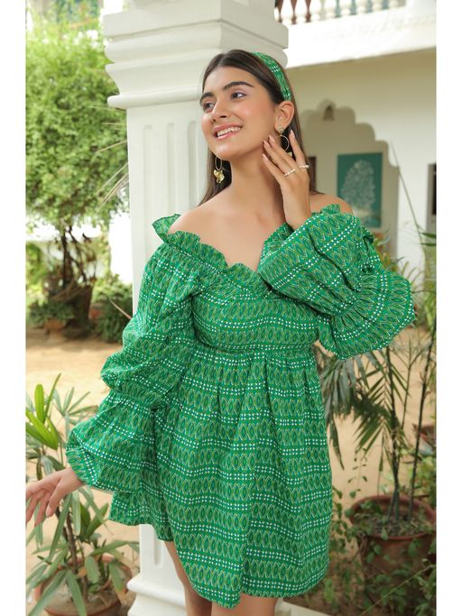 green off the shoulder skater dress Sandy Green Off Shoulder Skater Dress