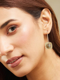 Fabindia - Brown Silver Dangler Earrings