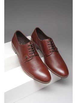 Louis Philippe - Men Brown Leather Lace Up Derbies