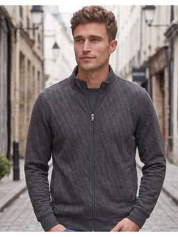 Louis Philippe - Men Charcoal Printed Cotton Jacket