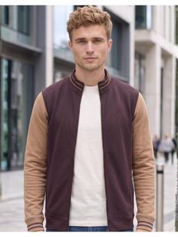 Louis Philippe - Men Brown Solid/Plain Cotton Blend Jacket