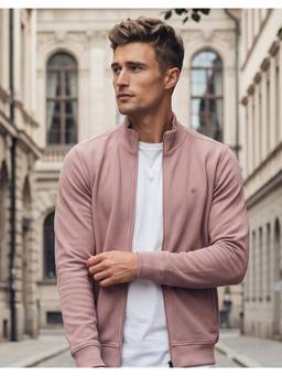 Louis Philippe - Men Pink Solid/Plain Cotton Blend Jacket