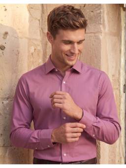 Louis Philippe - Men Pink Solid/Plain Cotton Shirt