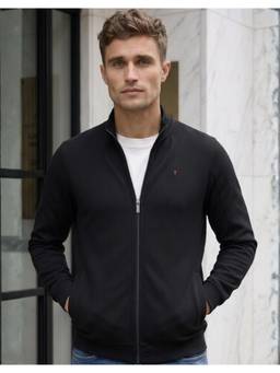 Louis Philippe - Men Casual Black Solid Sweatshirt