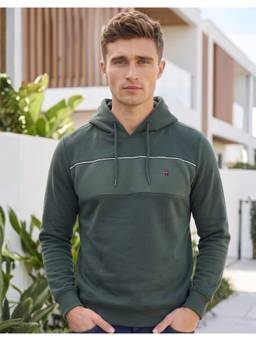 Louis Philippe - Men Casual Dark Green Solid Sweatshirt