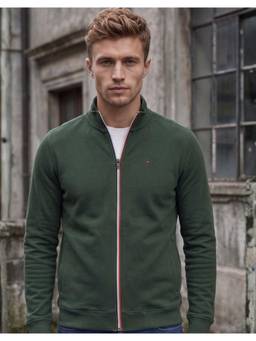 Louis Philippe - Men Casual Dark Green Solid Sweatshirt