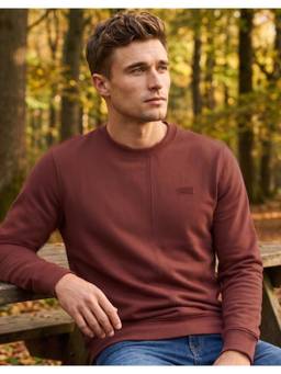 Louis Philippe - Men Casual Maroon Solid Sweatshirt