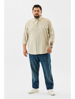 Snitch - Silvano Patch Beige Plus Size Shirt