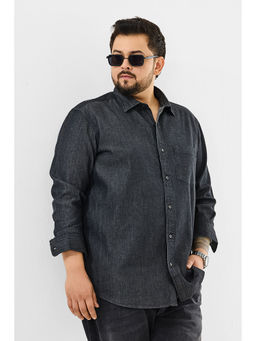 Snitch - Grey Denim Plus Size Shirt
