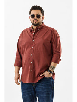 Snitch - Lucia Rust Plain Plus Size Shirts