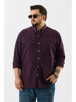 Snitch - Lucia Maroon Plain Plus Size Shirts