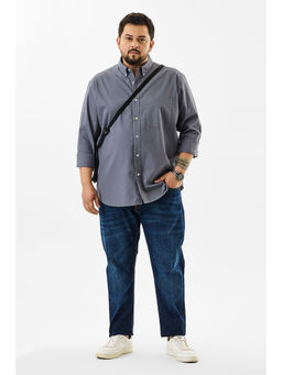 Snitch - Lucia Grey Plain Plus Size Shirts