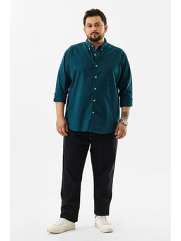 Snitch - Lucia Teal Plain Plus Size Shirts