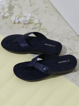 KNEETOES - Womens Gem glow Navy Thong Sandals