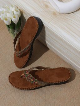 KNEETOES - Womens Bead Luxe Casual Brown Sandals