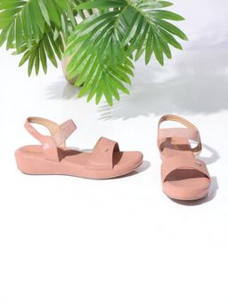 KNEETOES - Womens Soft Peach Textured Open-Toe Sandals
