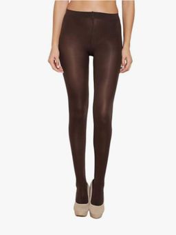 Secrets By ZeroKaata - Women Brown Dual-Tone High Waist Fleece Winter Fur Pantyhose Stockings Brown