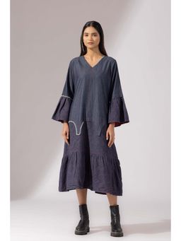 Finethreads by Hina & Nikhat - Blue Denim Meadow Dress