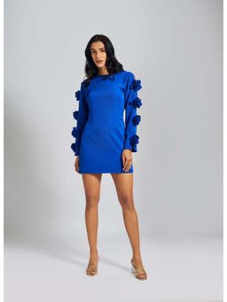 Weaving Cult - Blue Royal Rose Mini Dress
