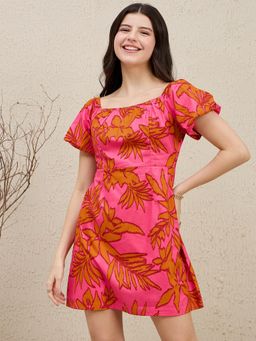 ZUMMER - Pink Printed Bodycon Mini Dress