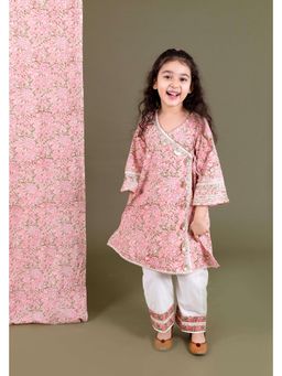 Chotibuti - Pink Block Printed Kurta With Pants
