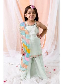 Chotibuti - Green Muslin Gota Kurta with Sharara and Dupatta